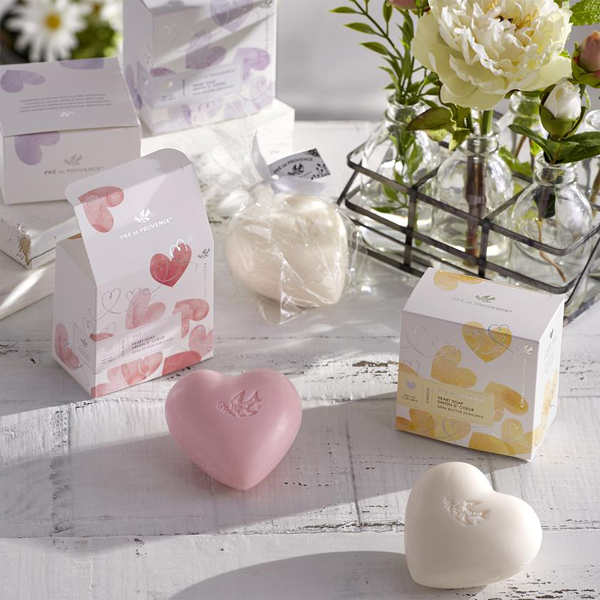 lavender heart soap in a box