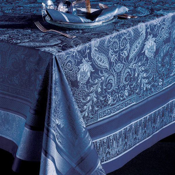 dark blue tablecloth