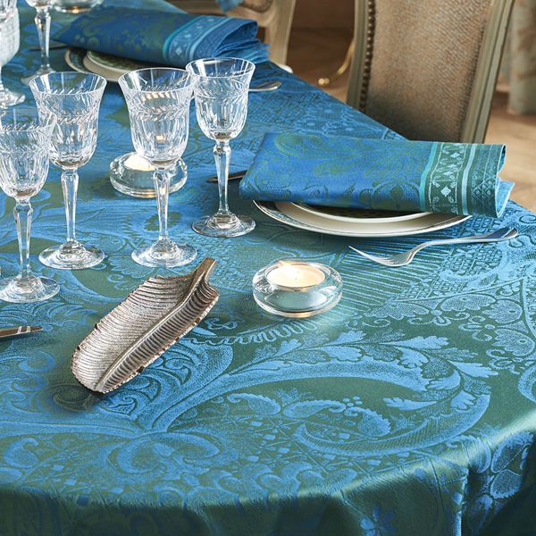 emerald green tablecloth