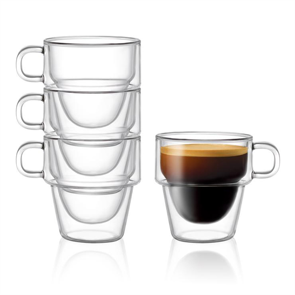 stackable double wall espresso cup