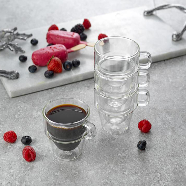 stackable double wall espresso cup